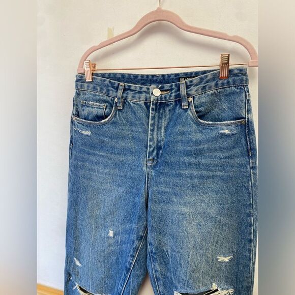 Blank NYC The Madison Crop High Rise Jeans Raw Hem Jeans Sz 28 - Picture 3 of 6